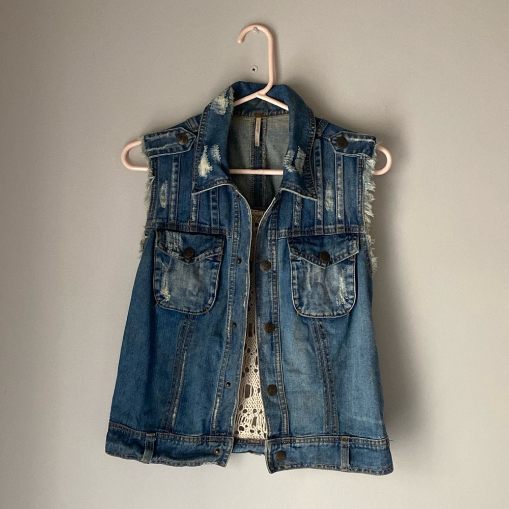 Free People denim vest